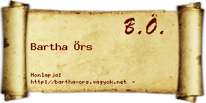 Bartha Örs névjegykártya