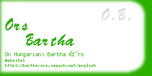 ors bartha business card